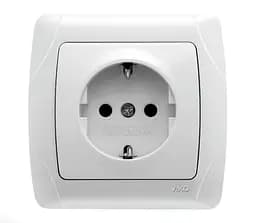 Розетка одинарна з/з Carmen біла