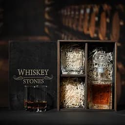 Подарунковий набір віскі Whiskey Stones №12 у дерев'яному пеналі - графин Pasabahce + склянки Luna - мініатюра 4