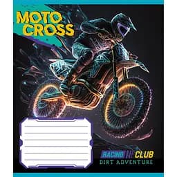 Зошит учнівський "Мотокрос" Leader 012-520071L-3 в лінію, 12 аркушів