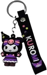 Брелок силиконовый с хлястиком Kuromi 5.5 см (в ассортименте)