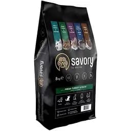Сухий корм для дорослих котів Savory Adult Cat Gourmand Fresh Turkey & Duck з качкою та індичкою 8 кг