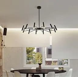 Современная трубчатая люстра с 9 регулирующими плафонами Ст. ST01/9 BK | Line F