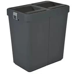 Мусорное ведро Motek двойное 40 л +40 л с поворотной крышкой 55х35.5х59 см Антрацит (COB-414) 