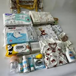 Набір для пологового будинку для новонародженого 33 предмети + прозора сумка в подарунок від ЕкоМама нейтральні кольори - мініатюра 9