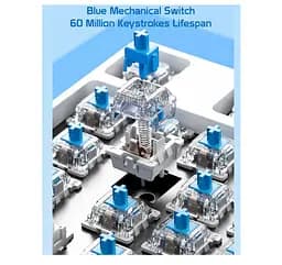 Клавиатура игровая проводная механическая AULA F75 Mechanical Black KRGD Blue switch ENG/UKR - мініатюра 6