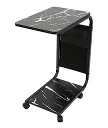 Приставний столик на колесах Fabrika BRAIN Marble Black 