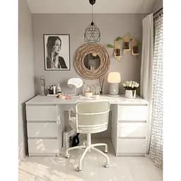 Стіл комп'ютерний з двома тумбами на 6 ящиків, письмовий стіл з ДСП FT-228