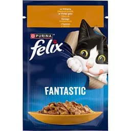 Вологий корм для котів Felix Fantastic, шматочки в желе, з куркою, 85 г