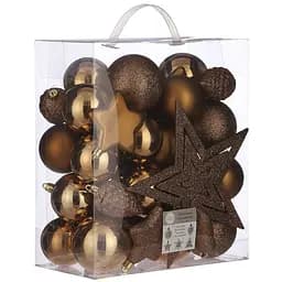 Набір ялинкових куль House of Seasons Ø8/7/6 см 40 шт мідний (8718861796636)