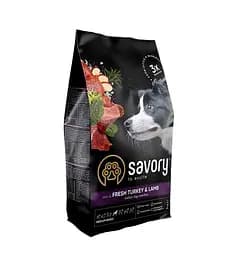 Сухой корм Savory Large Breeds rich in Fresh Turkey & Lamb 3 кг для собак крупных пород (индейка и ягненок)