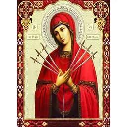 Алмазна мозаїка Strateg ПРЕМІУМ Ікона Семістрельна без підрамника розміром 50х65 см (SGK75717)