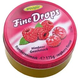 Цукерки льодяники Woogie Fine Drops зі смаком малини 175 г