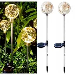 Ліхтарі Sun Lamp садові на сонячних батареях врізні 20LED куль 2 шт
