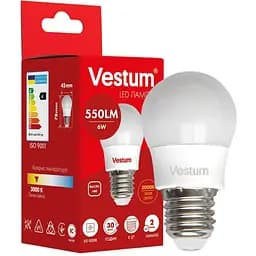 Светодиодная лампа Vestum G45 6W 3000K 220V E27 1-VS-1202