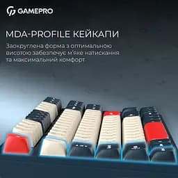Клавіатура GamePro Asgard Ragnar Keychron Super Red Switch Wireless/Bluetooth/USB Blue бездротова (MK285BL) - мініатюра 7