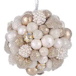 Ялинкова прикраса Lefard Куля 11 см бежева (66-056)