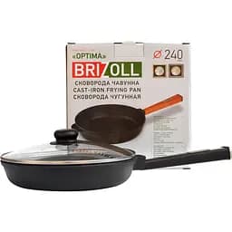 Уцінка. Сковорода Brizoll Optima-Black з кришкою чавунна 24х4 см (O2440-P1-C)