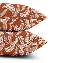 Комплект постільної білизни Cosas Terracotta Двоспальний теракотовий (LeafWhiteTerrakot_El160-01White_180) - мініатюра 4