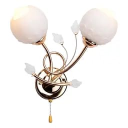 Бра Brille LK-424W/2 E27 G настенное накладное с выключателем классическое