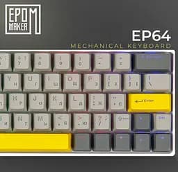 Клавіатура ігрова механічна бездротова Epomaker EP-64-WM White 2.4G/BT/USB RGB Mulan Switch Linear Hot-Swap - мініатюра 3