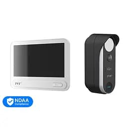 Комплект IP-відеодомофона з WiFi TVT TE-KT6101-001 White: відеодомофон 7" TD-E2137-PE/TP/WF, відеопанель 2Mp TD-E3110-IC/PE/WF, кутовий кронштейн, монтажна коробка з козирком (82-00412) - мініатюра 3