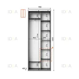 Шафа-купе Idea серія 10 90 x 45 x 240 см Венге темний - мініатюра 2