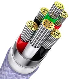 Кабель Baseus Flash Series Ⅱ 3-in-1 Cable USB to MicroUSB+Lightning+Type-C 66W 1.2m CASS040005 Purple - мініатюра 5