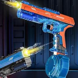 Водяний акумуляторний пістолет Water Gun 66-35 (500ml) with lithium battery Blue / Orange - мініатюра 2