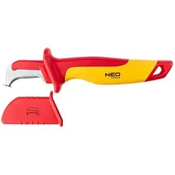 Neo Tools Нож монтерский, диэлектрический, для работ под напряжением 1000В, изогнутое лезвие, 180мм