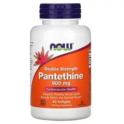 Вітаміни та мінерали NOW Pantethine Double Strength 600 mg, 60 капсул