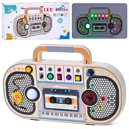 Дерев’яна іграшка Бізіборд 2в1 (музична гра-магнітофон), 29x18x3 см, QiAiKe MD1346