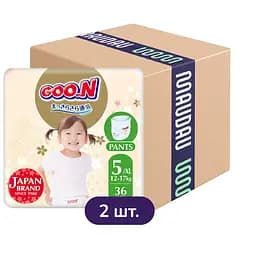 Упаковка трусиков-подгузников Goo.N Premium Soft 5 XL (12-17 кг) 72 шт. (36 шт. х 2 шт.)