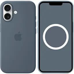 Чехол Silicone Case with Button, Animation & MagSafe для Apple iPhone 17 Anchor Blue AAA (153237)