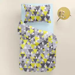 Дитяча постільна білизна в ліжечко GEOMETRY CS8, сірий (DeltaLemonyGrey_58LightBlue_140) - мініатюра 2