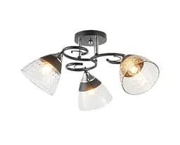Люстра потолочная на 3 плафона 6331-3 Черный+Хром