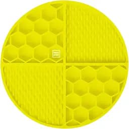 Миска-килимок для собак та котів Waudog Silicone для повільного харчування 211х211х30 мм жовтий