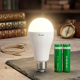 Лампа светодиодная с аккумулятором E27 New Emergency lamp 2x18650, смарт лампочка - аварийная лампа