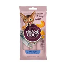 Ласощі для котів Delickcious Сардина з додаванням гарбуза 4 х 15 г (4820269141636) - мініатюра 1