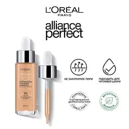Гіалуронова тональна сироватка для обличчя L'Oreal Paris Alliance Perfect, відтінок 0.5-2 (світло-бежевий), 30 мл - мініатюра 8