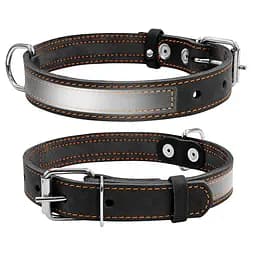 Ошейник Collar со светоотражающей лентой (ширина 25мм длина 38-50см) черный