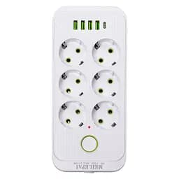Мережевий фільтр-подовжувач SMART 6 розеток 5 USB 5 метрів, білий Yiwu HP-5-25 - мініатюра 17