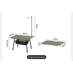 Складний стіл Naturehike CNK2450JJ025, 60х40 см, алюміній, оливковий - мініатюра 2