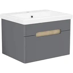 Тумба з умивальником Volle Solo 60 см Сірий 1910.326009