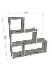 Стелаж для книг Moreli GT-75 1071x1076x280 мм Урбан лайт (mo-gt75-beton) - мініатюра 2