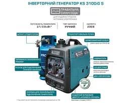 Інверторний генератор газ/бензин Konner&Sohnen 2.8/3.1 кВт KS 3100iG S - мініатюра 12