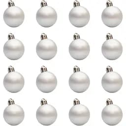 Набір ялинкових куль 16 шт D4 см сріблястий матовий пластик (250836)