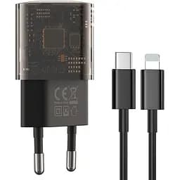 Сетевое зарядное устройство XO CE05 1USB+1Type-C PD30W+QC3.0 18W + Lightning Cable Black