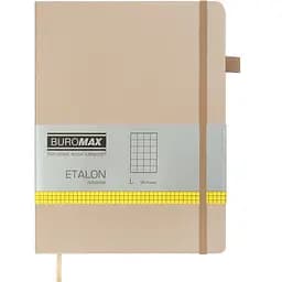 Книга записна Buromax Etalon в клітинку 250х190 мм золота 96 аркушів (BM.292160-23)