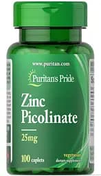 Вітаміни та мінерали Puritan's Pride Zinc Picolinate 25 mg, 100 каплет