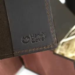 Подарунковий набір чоловічий  в коробці Handycover №46 (коричневий) ключниця, обкладинка на документи і паспорт - мініатюра 9